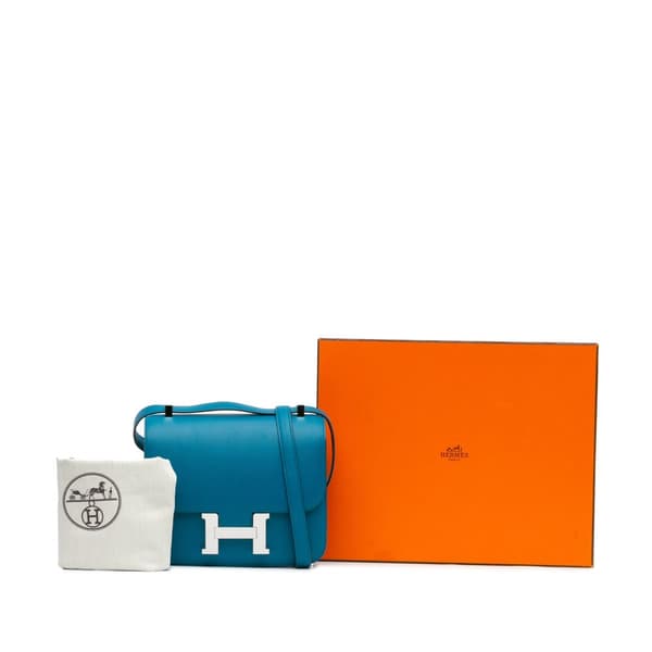 Pre-owned Hermès Epsom Constance 24 Blue
