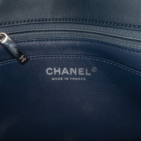 Pre-owned Chanel Mini Square Classic Lambskin Single Flap Blue