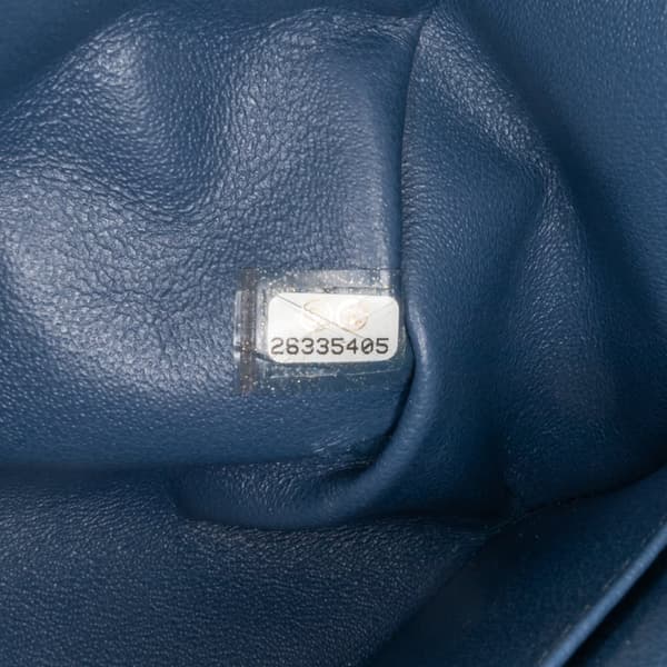 Pre-owned Chanel Mini Square Classic Lambskin Single Flap Blue