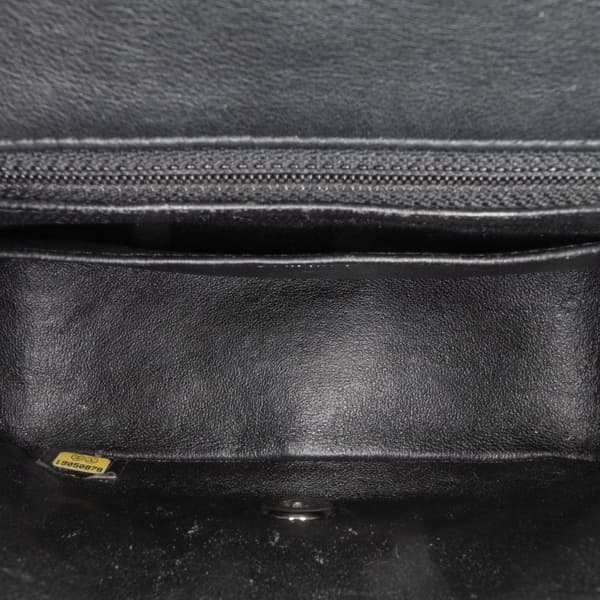 Pre-owned Chanel Mini Square Classic Patent Single Flap Black