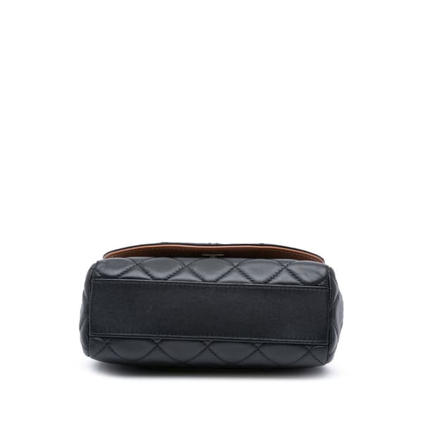Pre-owned Chanel Small Quilted Lambskin Ribbon Flap Black
