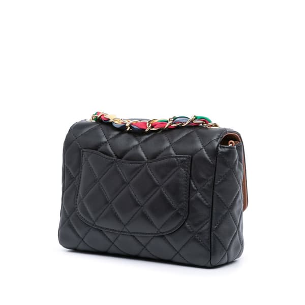Pre-owned Chanel Small Quilted Lambskin Ribbon Flap Black