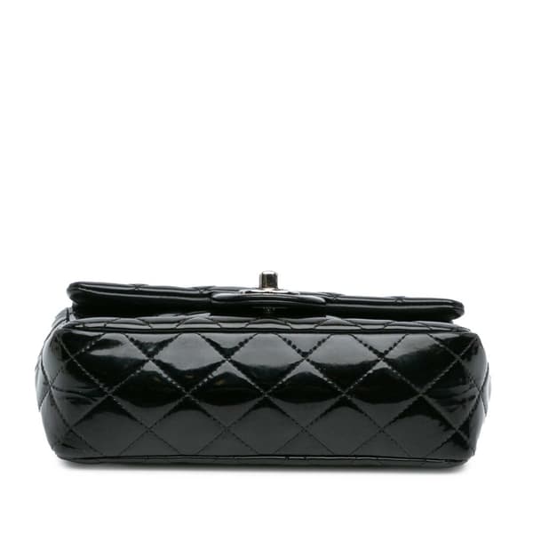 Pre-owned Chanel Mini Rectangular Classic Patent Single Flap Black