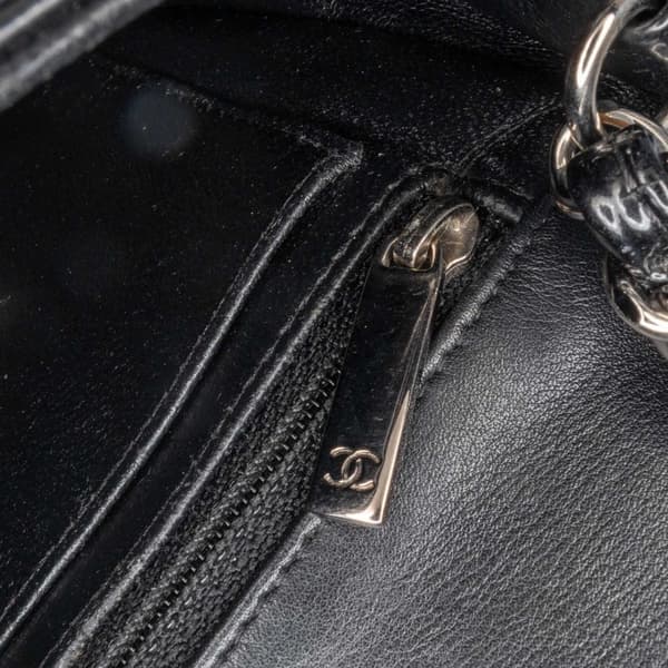 Pre-owned Chanel Mini Rectangular Classic Patent Single Flap Black