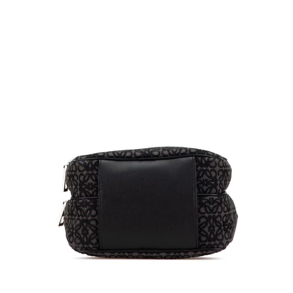 Pre-owned LOEWE Mini Anagram Canvas Camera Bag Black