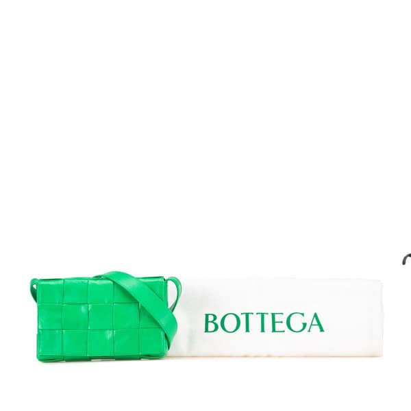 Pre-owned Bottega Veneta Small Nappa Intrecciato Cassette Crossbody Green