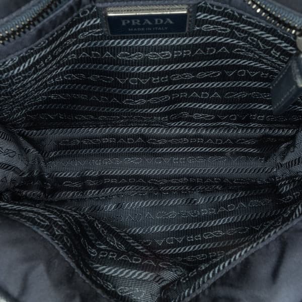 Pre-owned Prada Saffiano Trimmed Double Buckle Messenger Bag Blue
