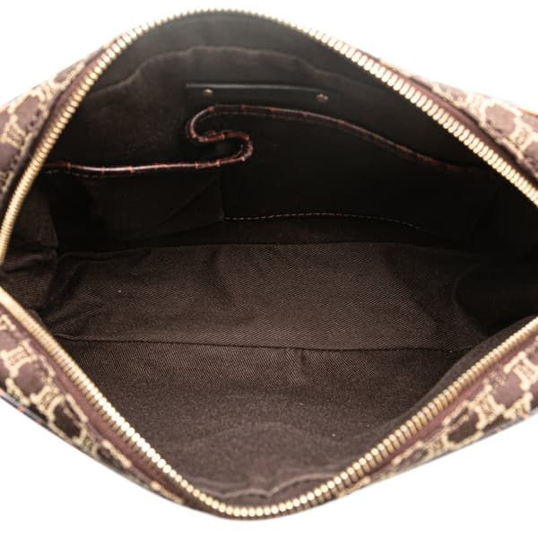 Pre-owned Celine Macadam Canvas Crossbody Brown