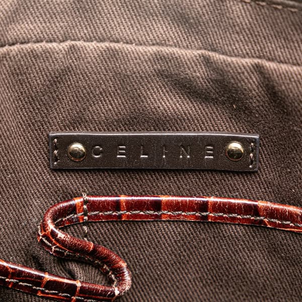 Pre-owned Celine Macadam Canvas Crossbody Brown