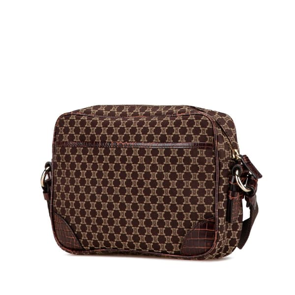 Pre-owned Celine Macadam Canvas Crossbody Brown