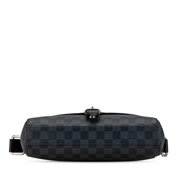 Pre-owned Louis Vuitton Damier Cobalt Newport Messenger PM Black
