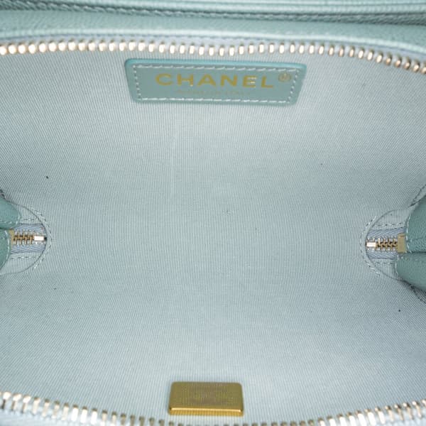 Pre-owned Chanel Mini Caviar Like a Wallet Flap Blue