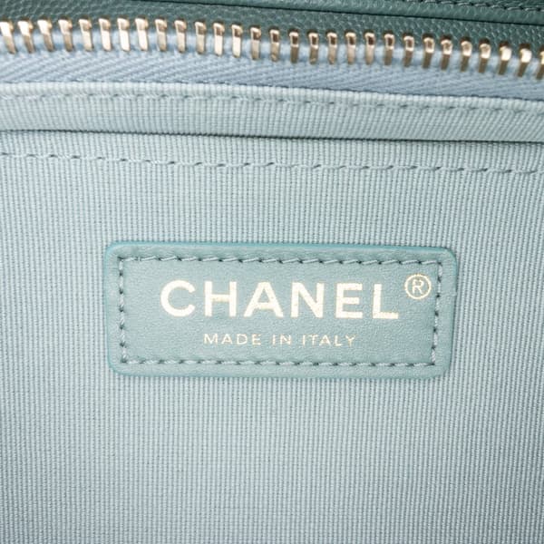 Pre-owned Chanel Mini Caviar Like a Wallet Flap Blue