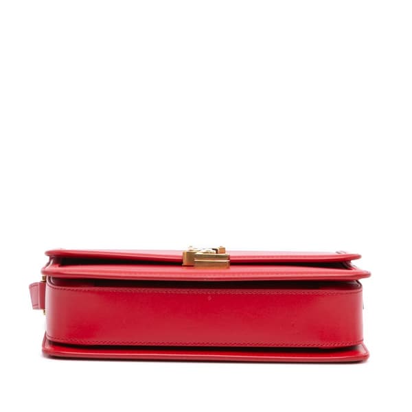Pre-owned Saint Laurent Medium Calfskin Solferino Satchel In Box Red
