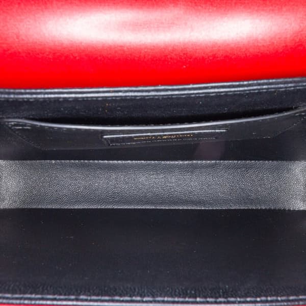 Pre-owned Saint Laurent Medium Calfskin Solferino Satchel In Box Red
