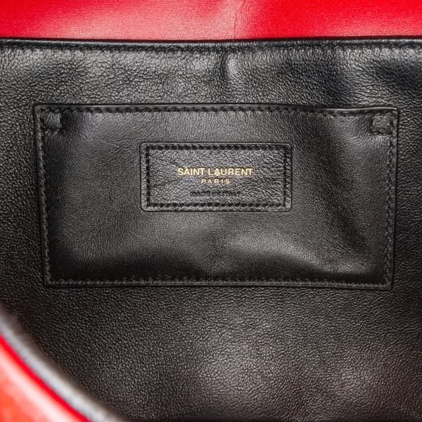Pre-owned Saint Laurent Medium Calfskin Solferino Satchel In Box Red