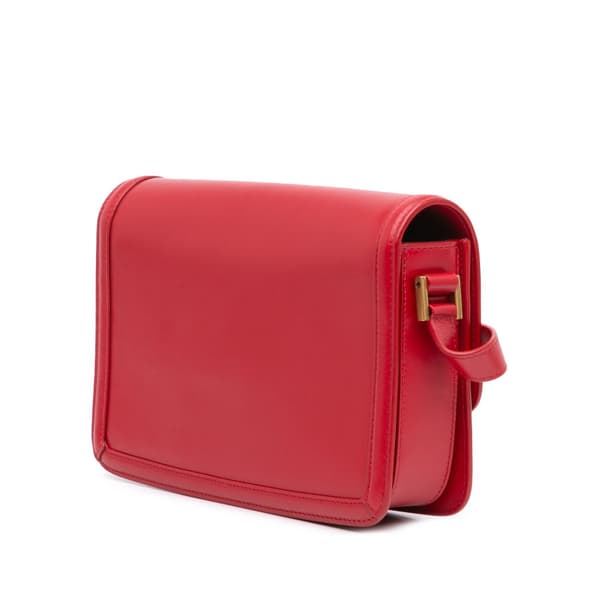 Pre-owned Saint Laurent Medium Calfskin Solferino Satchel In Box Red