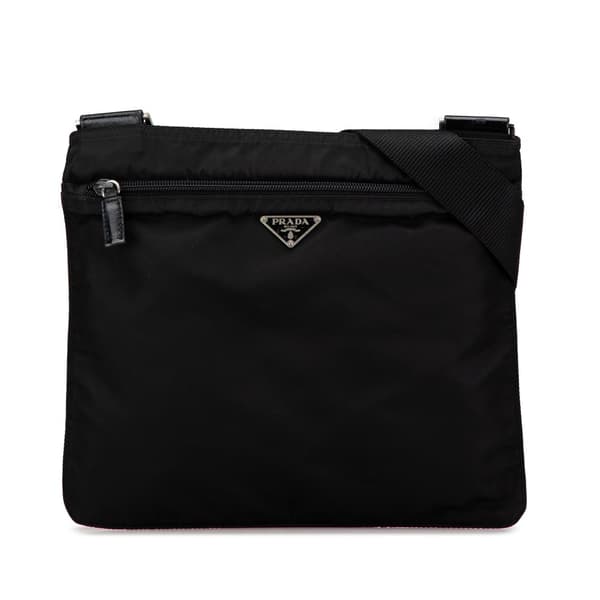 Pre-owned Prada Tessuto Zip Top Crossbody Black