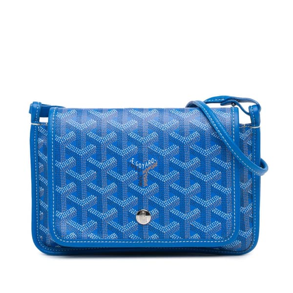 Pre-owned Goyard Goyardine Plumet Pocket Wallet Blue