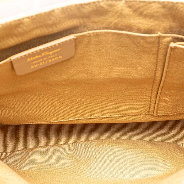 Pre-owned Ferragamo Gancini Canvas Crossbody Purple