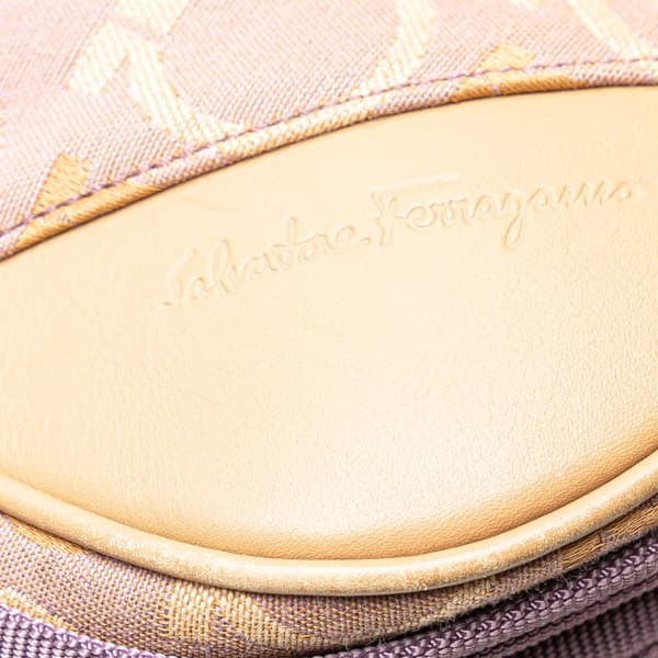 Pre-owned Ferragamo Gancini Canvas Crossbody Purple