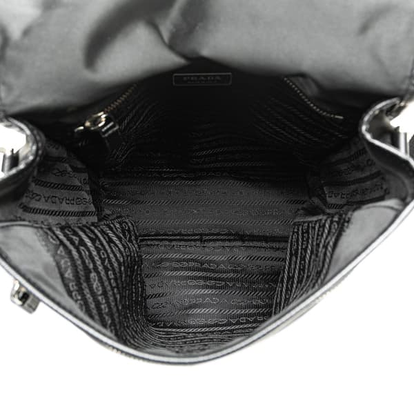 Pre-owned Prada Tessuto Buckle Messenger Bag Black