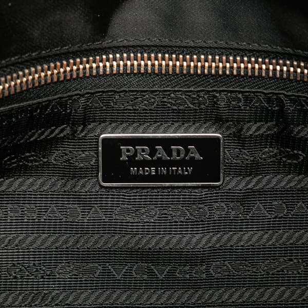 Pre-owned Prada Tessuto Buckle Messenger Bag Black