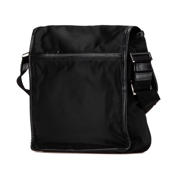 Pre-owned Prada Tessuto Buckle Messenger Bag Black