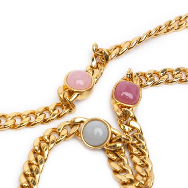 Pre-owned Chanel CC Quilted Lambskin Embellished Chain Flap Pink