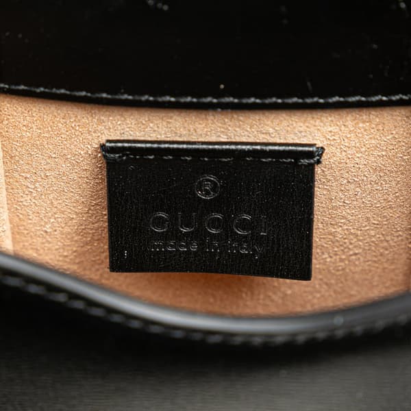 Pre-owned Gucci Mini Leather Horsebit 1955 Crossbody Black
