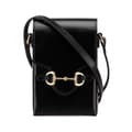 Miniatyrbillede 1 af 8: Pre-owned Gucci Mini Leather Horsebit 1955 Crossbody Black