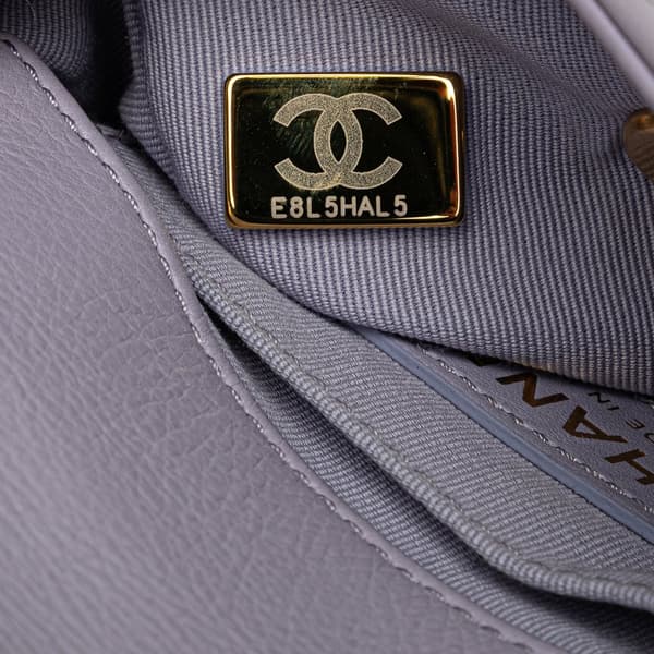 Pre-owned Chanel Mini Quilted Calfskin Framing Chain Flap Purple