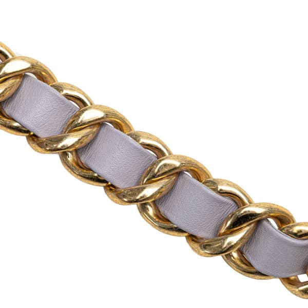 Pre-owned Chanel Mini Quilted Calfskin Framing Chain Flap Purple