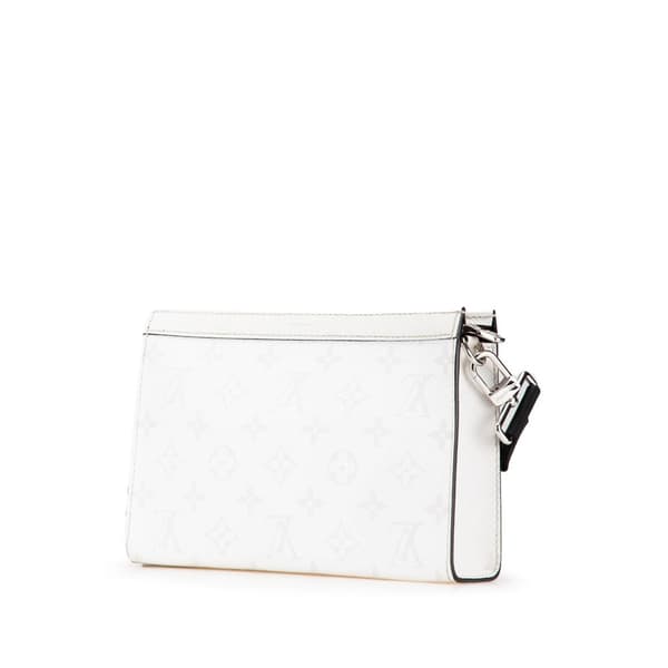 Pre-owned Louis Vuitton Monogram Taigarama Gaston Wearable Wallet White