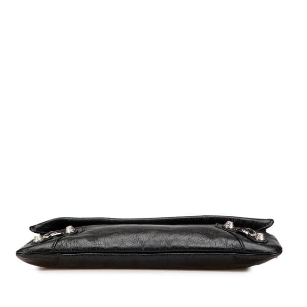 Pre-owned Balenciaga Lambskin Motocross Giant 12 Envelope Crossbody Black