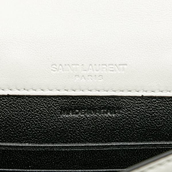 Pre-owned Saint Laurent Leather Double Sided Flap Crossbody White