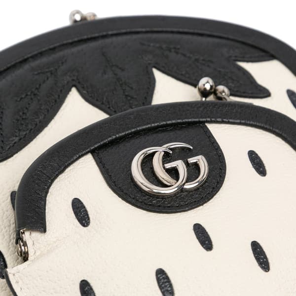 Pre-owned Gucci Leather Fruittini Strawberry Crossbody White