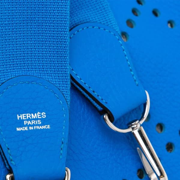 Pre-owned Hermès Clemence Evelyne III 29 Blue