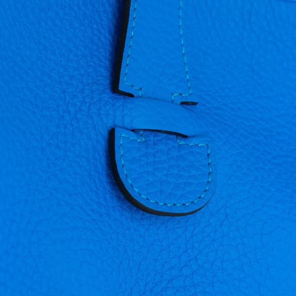Pre-owned Hermès Clemence Evelyne III 29 Blue