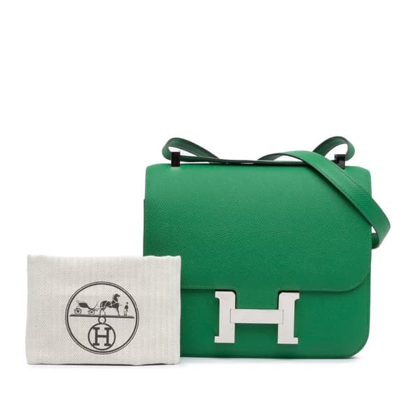 Pre-owned Hermès Epsom Constance 24 Green