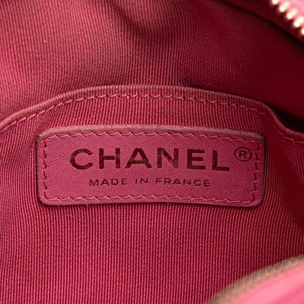 Pre-owned Chanel Quilted Caviar CC Day Camera Bag Pink