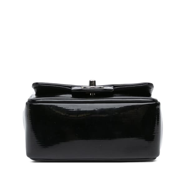 Pre-owned Chanel Mini Square Patent Single Flap Black