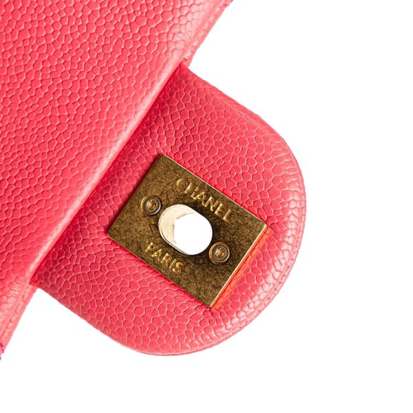 Pre-owned Chanel Mini Quilted Caviar Sweetheart Flap Pink