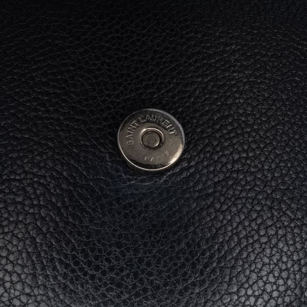 Pre-owned Saint Laurent Medium Leather Monogram Sunset Crossbody Black