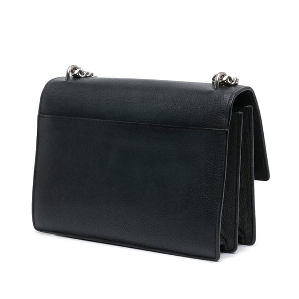 Pre-owned Saint Laurent Medium Leather Monogram Sunset Crossbody Black