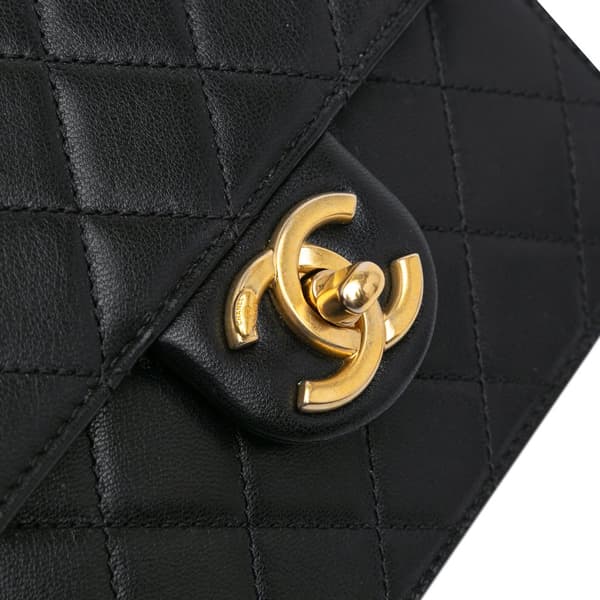 Pre-owned Chanel Small Lambskin Chic Pearls Flap Black