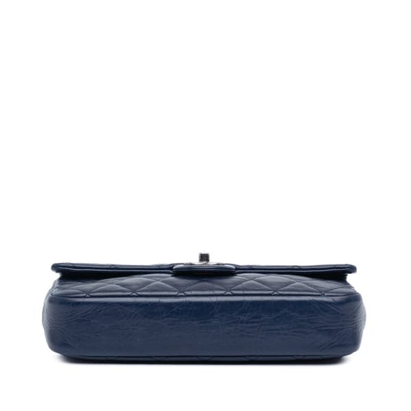 Pre-owned Chanel Medium Aged Calfskin Duo Color Flap Blue
