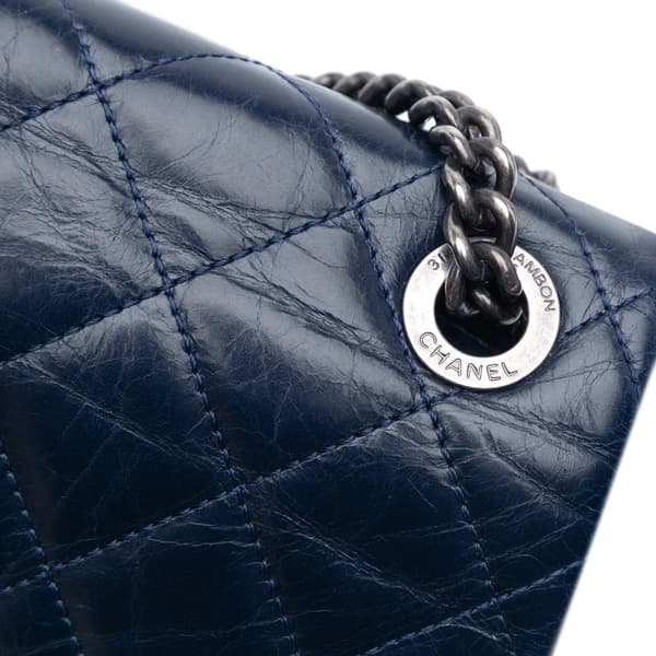 Pre-owned Chanel Medium Aged Calfskin Duo Color Flap Blue