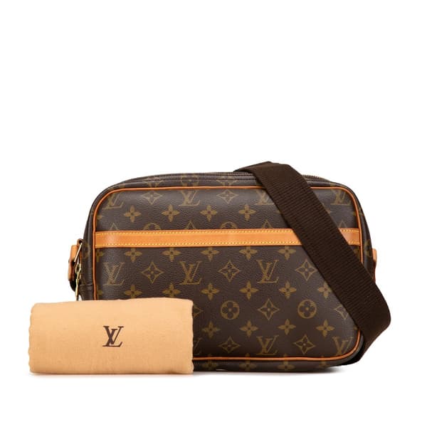 Pre-owned Louis Vuitton Monogram Reporter PM Brown