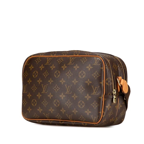Pre-owned Louis Vuitton Monogram Reporter PM Brown